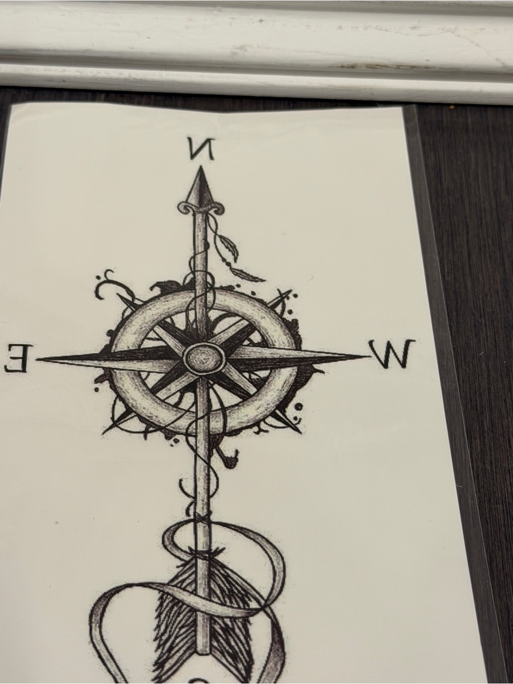 NWT Black Compass Arrow Temporary Tattoo Sheet - Picture 3 of 4